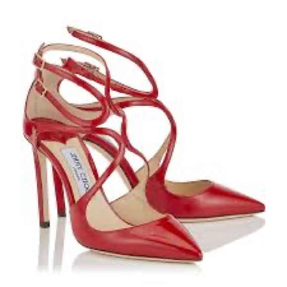 Jimmy Choo New Lancer 100 in patent red. Size 38.5 - Picture 6 of 12